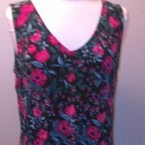 Karl Lagerfeld Paris Sleeveless Black Multicolor Floral Dress Size 14